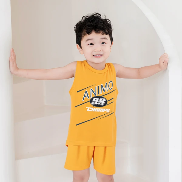Bộ sát nách bé trai ngắn Animo Easy HN0426025 (1-4Y,Vàng)
