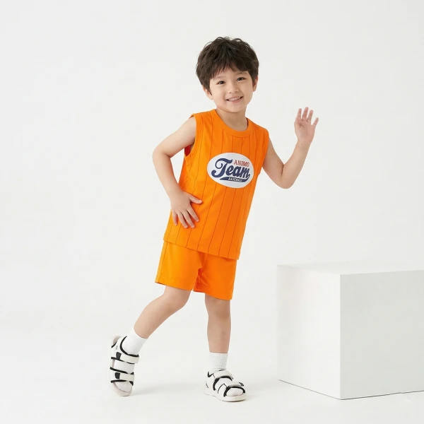 Bộ sát nách bé trai ngắn Animo Easy HN0426027 (1-4Y,Cam)