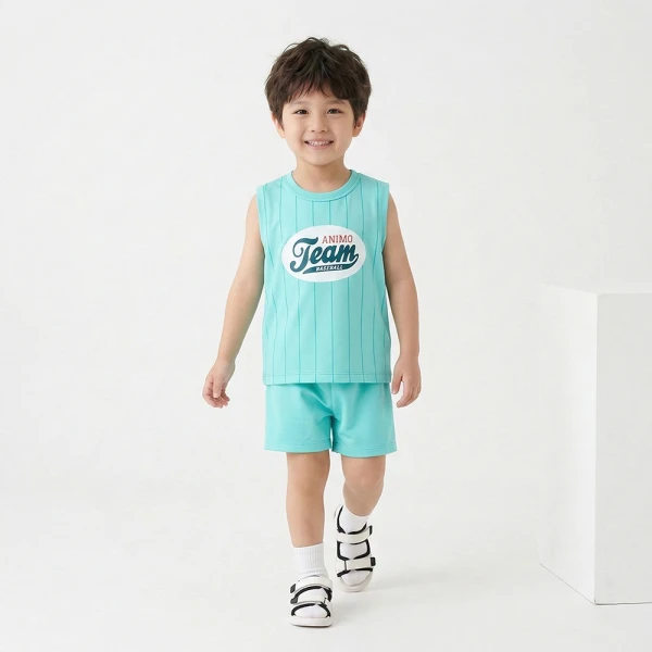 Bộ sát nách bé trai ngắn Animo Easy HN0426028 (1-4Y,Biển)