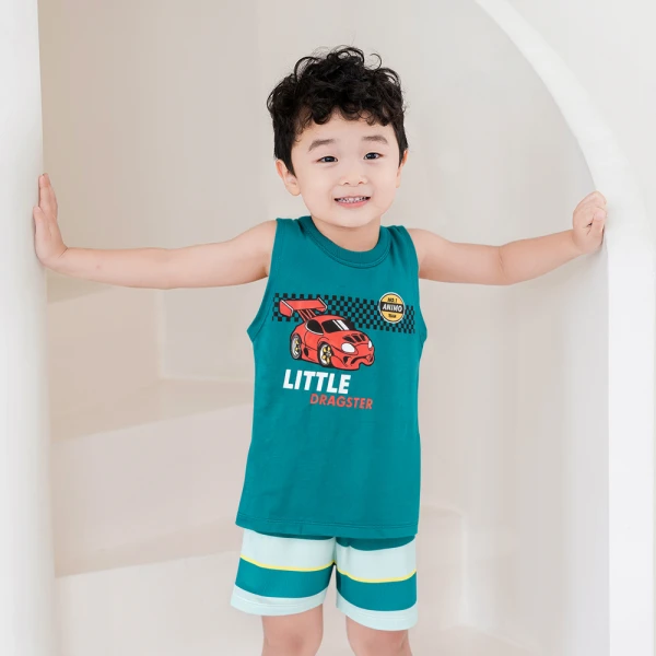 Bộ sát nách bé trai ngắn Animo Easy HN0426035 (1-4Y,Lá)