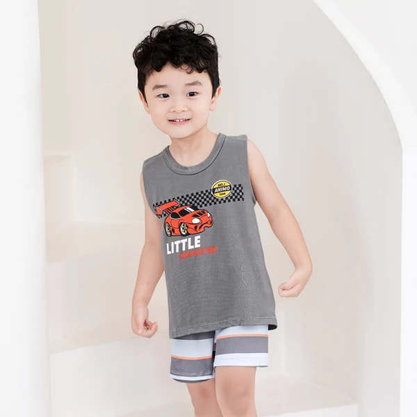 Bộ sát nách bé trai ngắn Animo Easy HN0426036 (1-4Y,Xám)