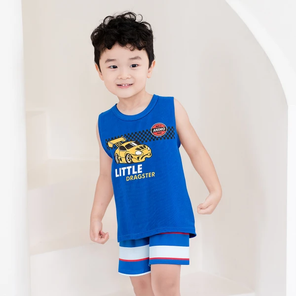 Bộ sát nách bé trai ngắn Animo Easy HN0426037 (1-4Y,Dương)
