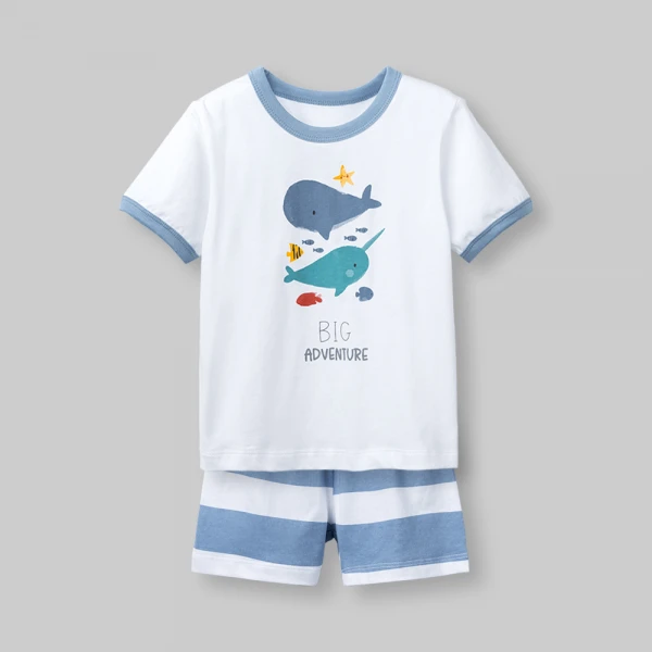 Bộ bé trai ngắnAnimo Easy HN0526026 (1-4Y Trắng-biển)