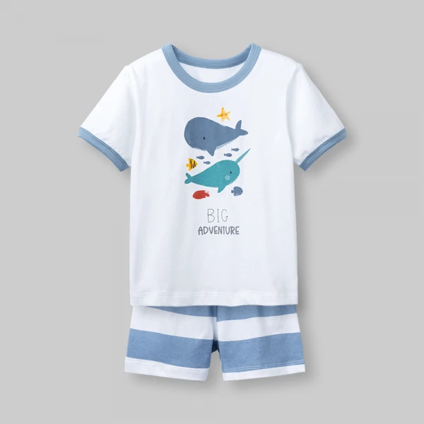 Bộ bé trai ngắnAnimo Easy HN0526026 (1-4Y Trắng-biển)