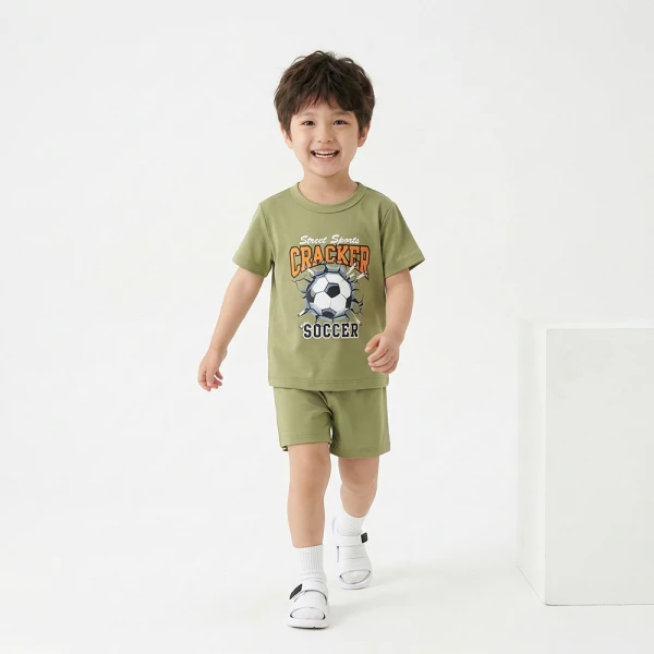 Bộ bé trai ngắn Animo Easy HN0426038 (1-4Y,Rêu)
