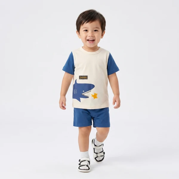 Bộ bé trai ngắnAnimo Easy HN0526029 (1-4Y Kem-dương)