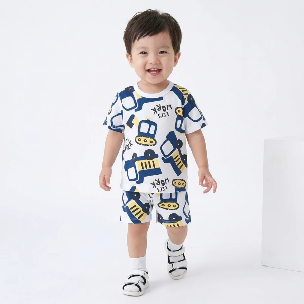 Bộ bé trai ngắn Animo Easy SU26 HN0426077 (1-4Y,Trắng)