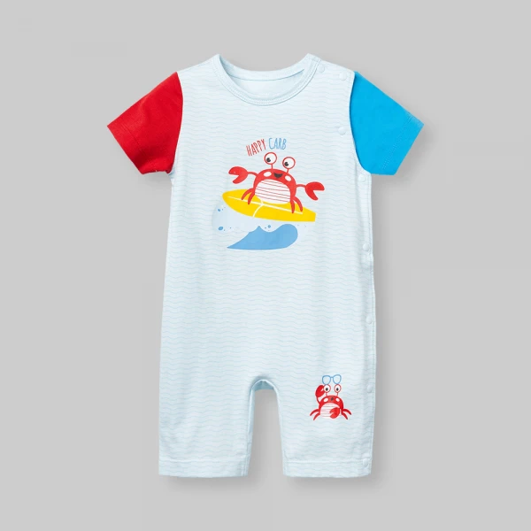Bodysuit bé trai đùi Animo Ocean Friends VD0226001 (0-12M,Xanh nhạt)