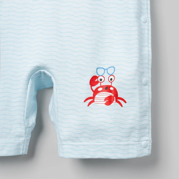Bodysuit bé trai đùi Animo Ocean Friends VD0226001 (0-12M,Xanh nhạt)