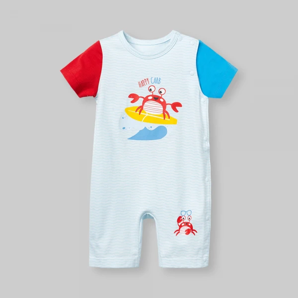 Bodysuit bé trai đùi Animo Ocean Friends VD0226001 (0-12M,Xanh nhạt)
