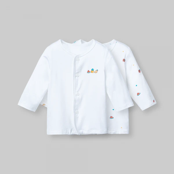 Set 2 áo sơ sinh cài giữa tay dài Animo Easy HN0126054 (NB-9M,Trắng)