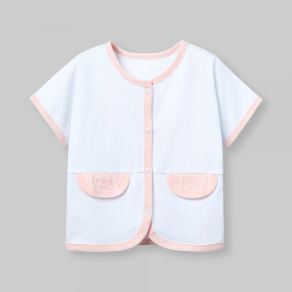 Bộ bé gái ngắn bst Meo Animo VD0526022 (1-6Y,Trắng-cam nhạt)