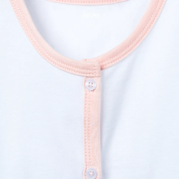 Bộ bé gái ngắn bst Meo Animo VD0526022 (1-6Y,Trắng-cam nhạt)