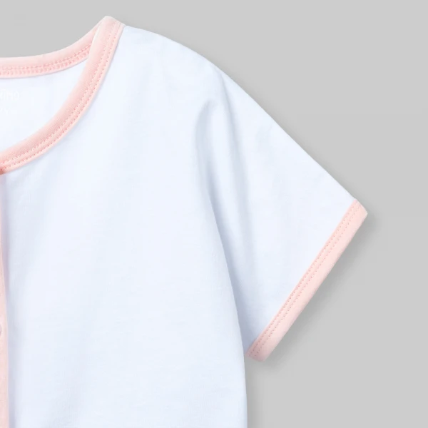 Bộ bé gái ngắn bst Meo Animo VD0526022 (1-6Y,Trắng-cam nhạt)