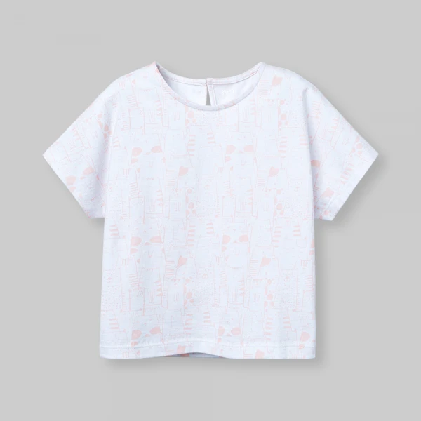 Bộ bé gái ngắn cánh dơi bst Meo Animo VD0526020 (1-6Y,Cam nhạt)