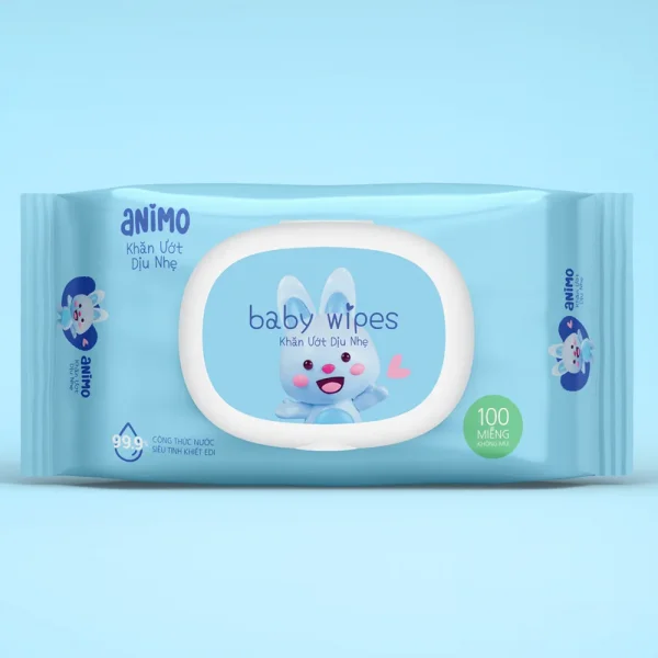 Combo 2 thùng  Khăn Ướt Dịu Nhẹ Animo không mùi (100 tờ)