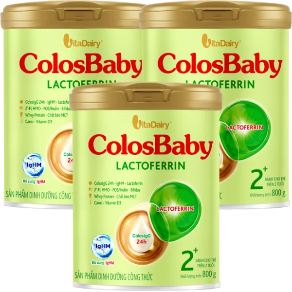 Combo 3 SPDD công thức ColosBaby Lactoferrin 2+ 800g