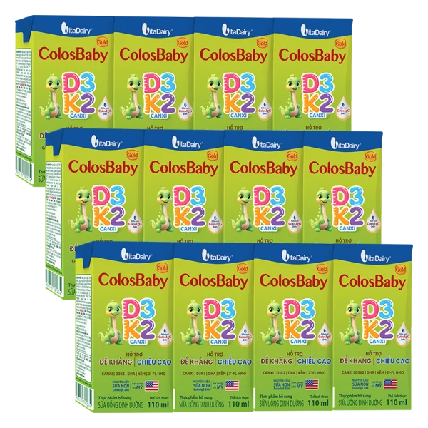Combo 3 Sữa Uống Dinh Dưỡng Colosbaby Gold D3K2 110ml (lốc 4 hộp)