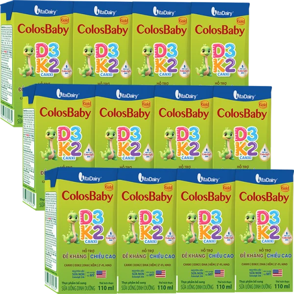 Combo 3 Sữa Uống Dinh Dưỡng Colosbaby Gold D3K2 110ml (lốc 4 hộp)