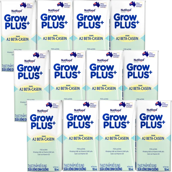 Combo 3 lốc Sữa Bột Pha Sẵn Nutifood GrowPLUS A2 Beta-Casein 110ml (Lốc 4)