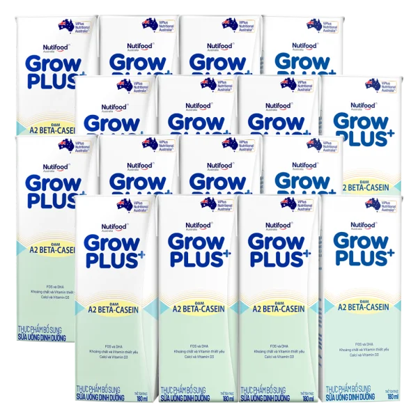 Combo 3 lốc Sữa Bột Pha Sẵn Nutifood GrowPLUS A2 Beta-Casein 180ml (Lốc 4)