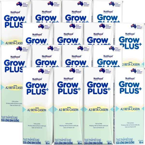 Combo 3 lốc Sữa Bột Pha Sẵn Nutifood GrowPLUS A2 Beta-Casein 180ml (Lốc 4)