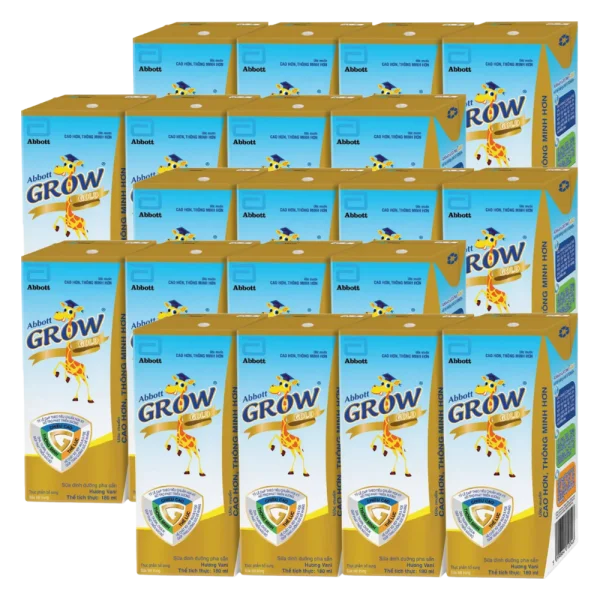 Combo 5 Thực phẩm bổ sung sữa tiệt trùng Abbott Grow Gold hương vani 180ml (Lốc 4 hộp)