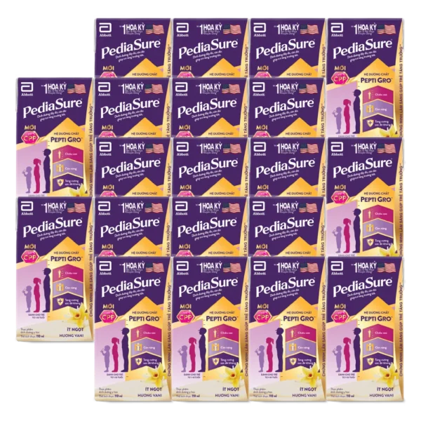 Combo 5 lốc Thực phẩm dinh dưỡng y học cho trẻ 1-10 tuổi: Pediasure hương vani (110ml) (Lốc 4)