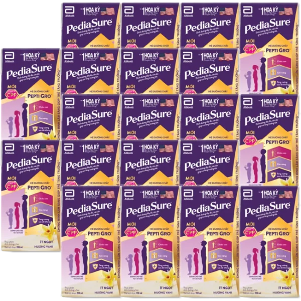 Combo 5 lốc Thực phẩm dinh dưỡng y học cho trẻ 1-10 tuổi: Pediasure hương vani (110ml) (Lốc 4)
