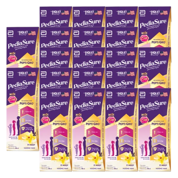 Combo 5 lốc Thực phẩm dinh dưỡng y học cho trẻ 1-10 tuổi: Pediasure hương vani (180ml) (Lốc 4)