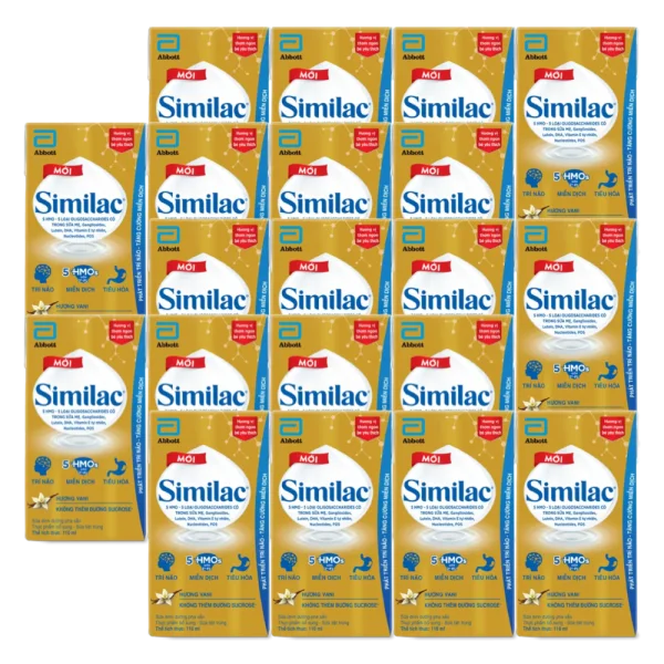 Combo 5 lốc Thực phẩm bổ sung sữa tiệt trùng Similac hương vani 110ml (Lốc 4 hộp)