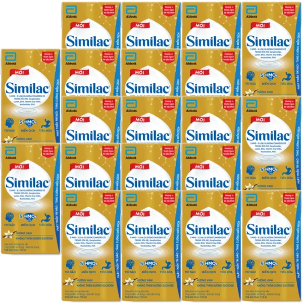 Combo 5 lốc Thực phẩm bổ sung sữa tiệt trùng Similac hương vani 110ml (Lốc 4 hộp)