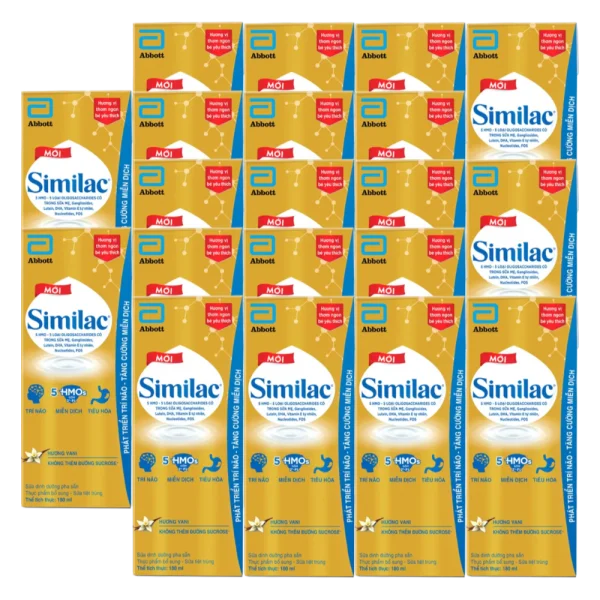 Combo 5 lốc Thực phẩm bổ sung sữa tiệt trùng Similac hương vani 180ml (Lốc 4 hộp)