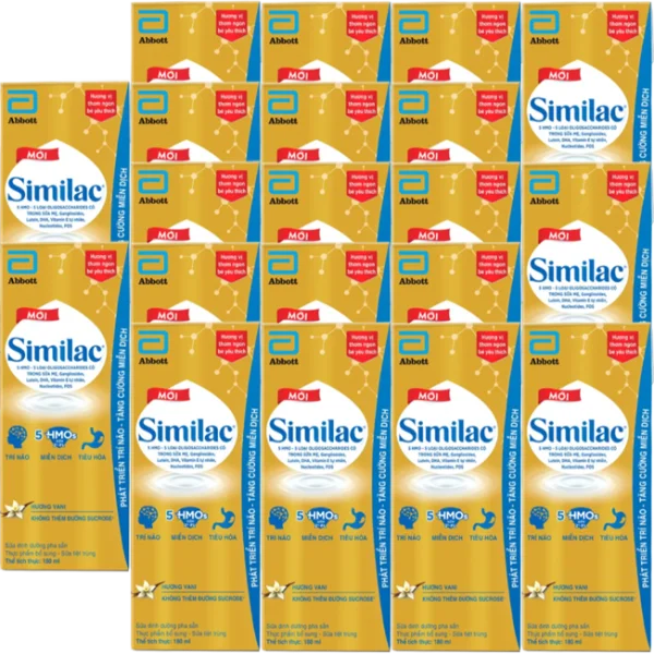 Combo 5 lốc Thực phẩm bổ sung sữa tiệt trùng Similac hương vani 180ml (Lốc 4 hộp)