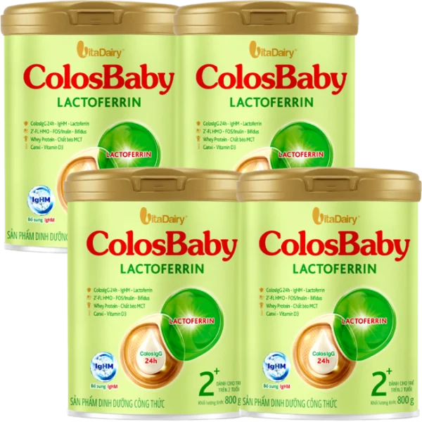 Combo 4 lon SPDD công thức ColosBaby Lactoferrin 2  800g