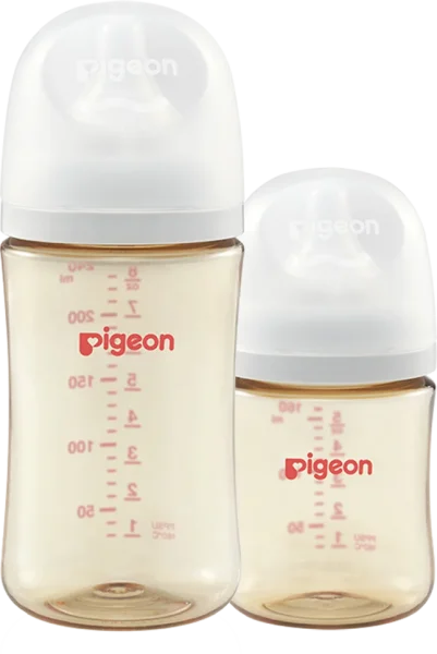 Combo 1 Bình Sữa Pigeon PPSU Softouch Baby-Friendly World 160ml (SS) và 1 Bình Sữa Pigeon PPSU Softouch Baby-Friendly World 240ml (M)