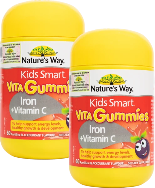 Combo 2 Thực phẩm bảo vệ sức khỏe Nature’s Way Kids Smart Vita Gummies Iron + Vitamin C
