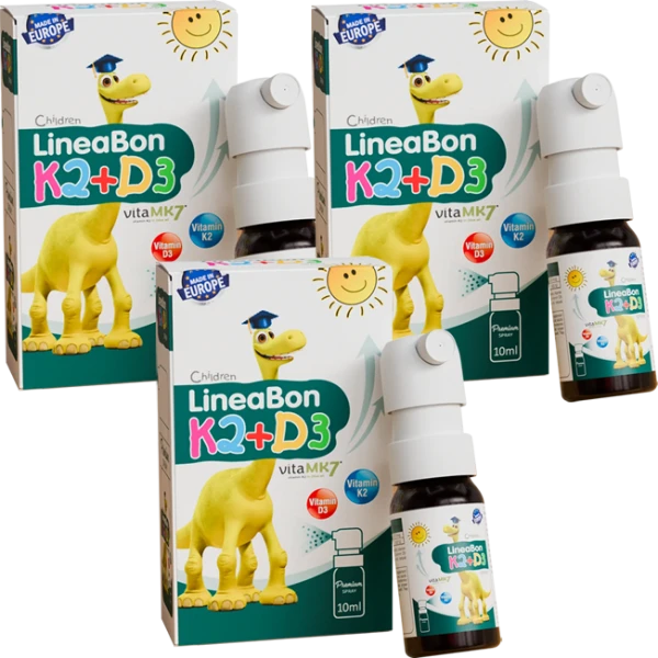 Combo 3 Thực phẩm bảo vệ sức khỏe LineaBon K2+D3 Spray dạng xịt