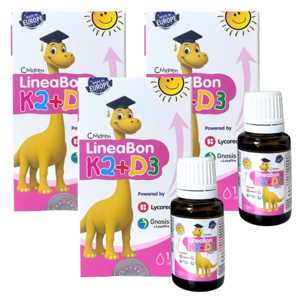 Combo 3 Thực phẩm bảo vệ sức khỏe Lineabon K2+D3 15ml