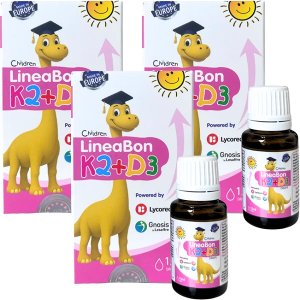 Combo 3 Thực phẩm bảo vệ sức khỏe Lineabon K2+D3 15ml