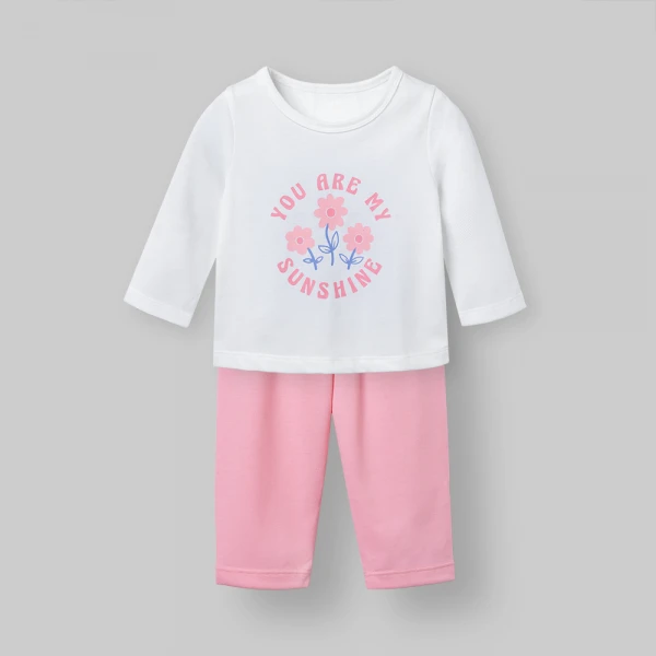 Bộ bé gái dài Animo Easy TQ0426054 (1Y-4Y,Trắng-hồng,TT02)