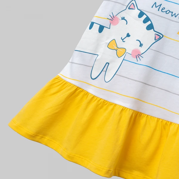 Đầm bé gái Animo Easy SU26 TX0526077 (1Y-4Y,Trắng-Vàng)