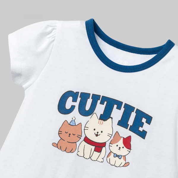 Đầm bé gái Animo Easy LU0426044 (1Y-4Y,Trắng-navy,TT02)