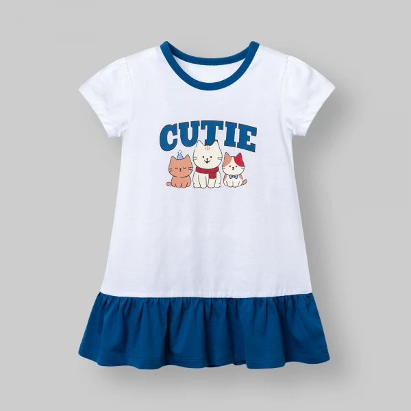 Đầm bé gái Animo Easy LU0426044 (1Y-4Y,Trắng-navy,TT02)