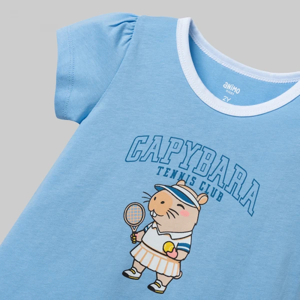 Đầm bé gái Animo Easy LU0526044 (1Y-4Y,Dương-trắng,TT02)