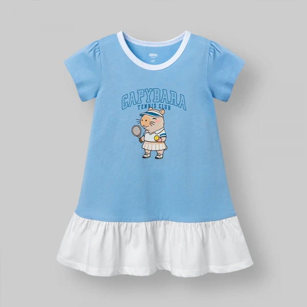 Đầm bé gái Animo Easy LU0526044 (1Y-4Y,Dương-trắng,TT02)