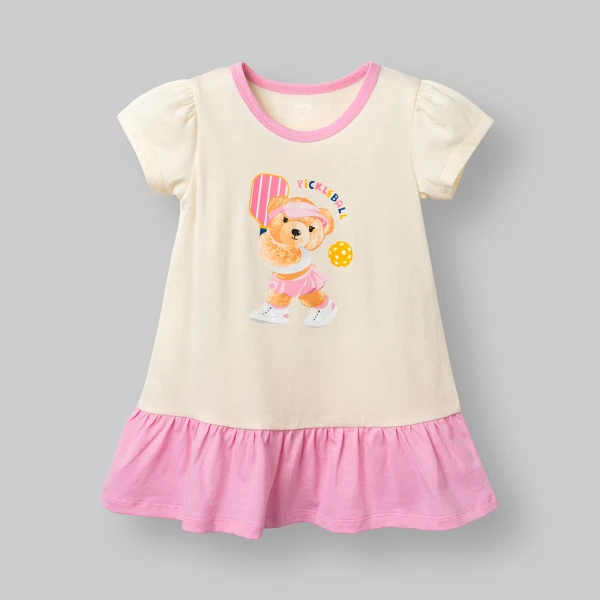 Đầm bé gái Animo Easy LU0526042 (1Y-4Y,Kem-hồng,TT02)