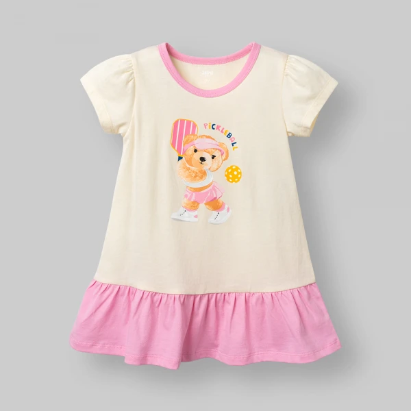 Đầm bé gái Animo Easy LU0526042 (1Y-4Y,Kem-hồng,TT02)