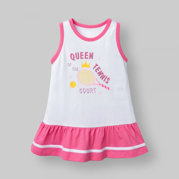 Đầm bé gái Animo Easy LU0526043 (1Y-4Y,Trắng-hồng,TT02)