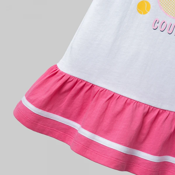 Đầm bé gái Animo Easy LU0526043 (1Y-4Y,Trắng-hồng,TT02)